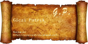 Giczi Patrik névjegykártya